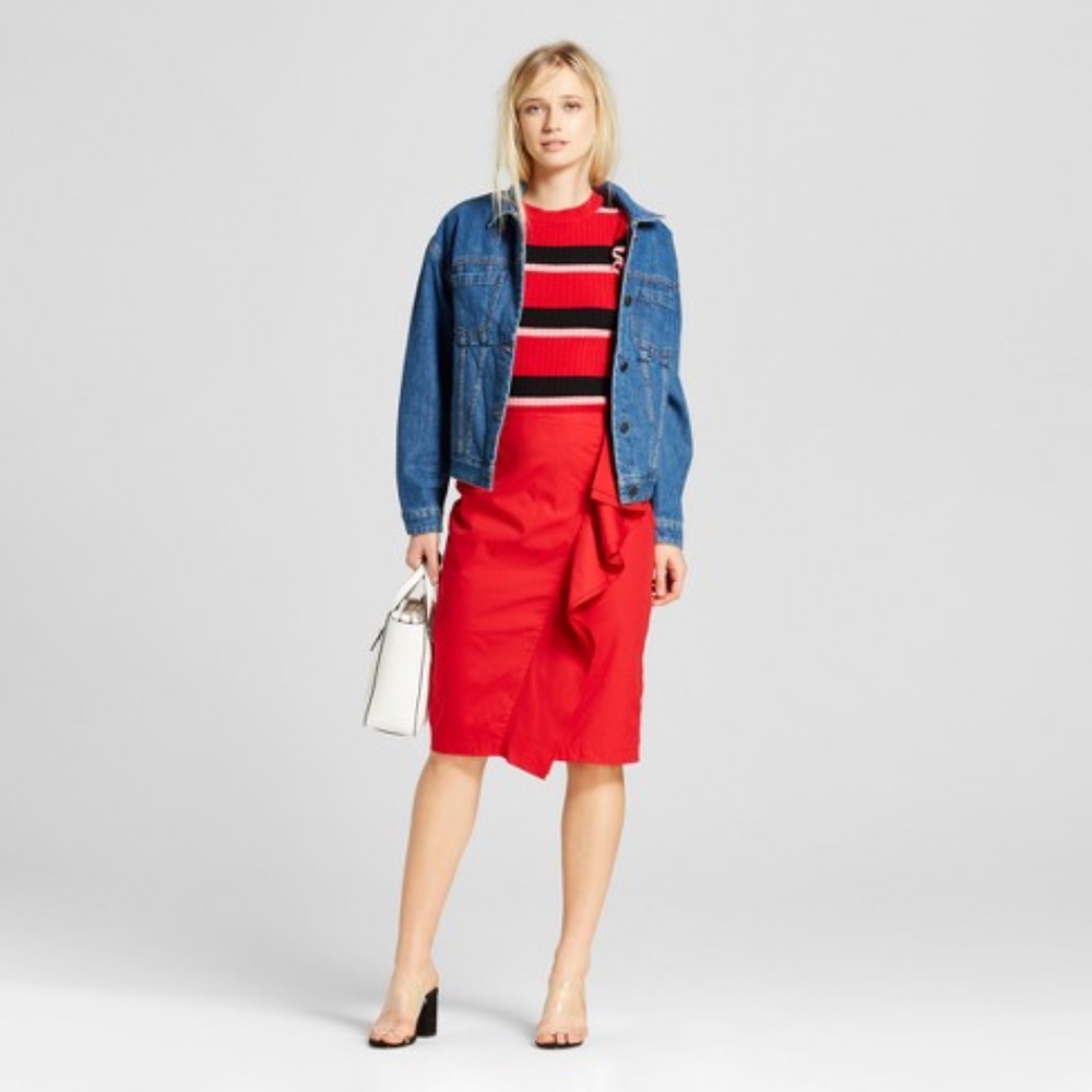 Women's Ruffle Pencil Midi Skirt - Who What Wear R - Picture 3 of 6